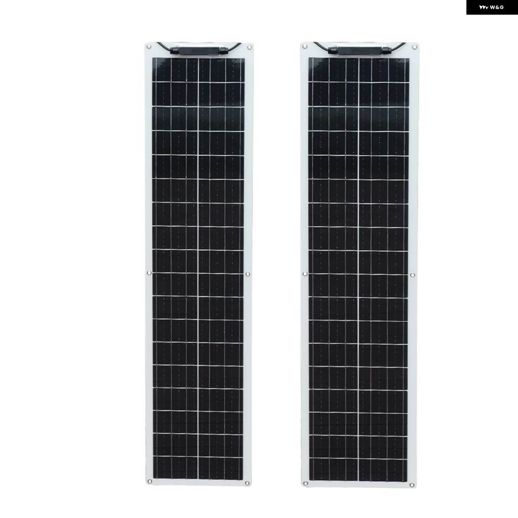 並行輸入品 50W 100W フレキシブルソーラー パネル 12V 軽量モノソーラー パネル キットの画像