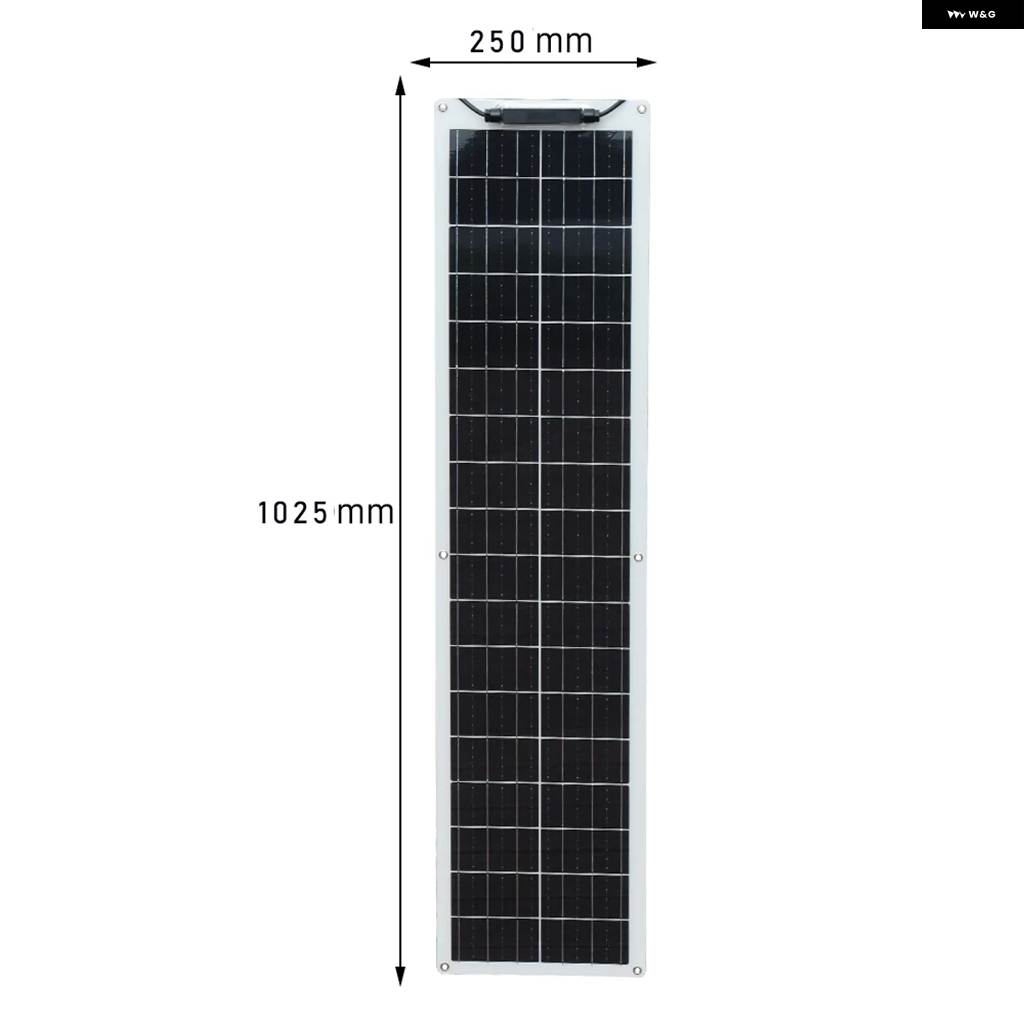 並行輸入品 50W 100W フレキシブルソーラー パネル 12V 軽量モノソーラー パネル キットの画像