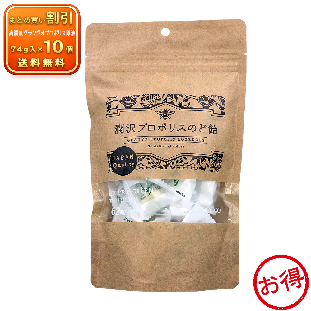 【10個セット】※潤沢プロポリスのど飴 レモン(大) 《食品・飲料》