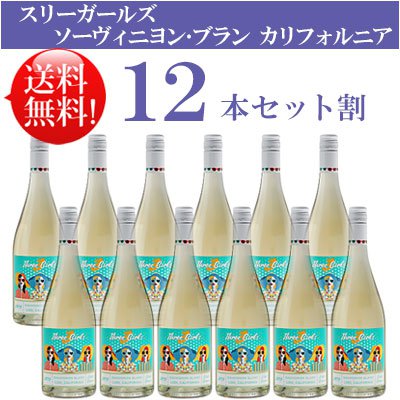 ●送料無料お得12本セット【スリー・ガールズ】 ソーヴィニヨン・ブラン エステート・グロウン ロダイ