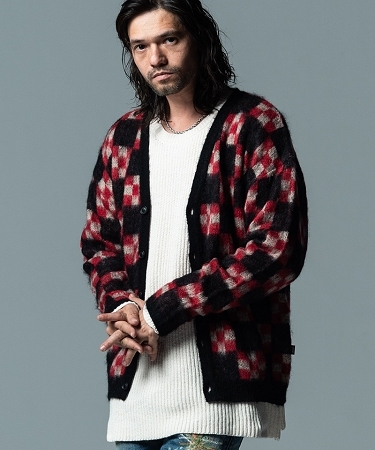 glamb(グラム)】Chequered Cardigan チェッカーカーディガン(GB0322