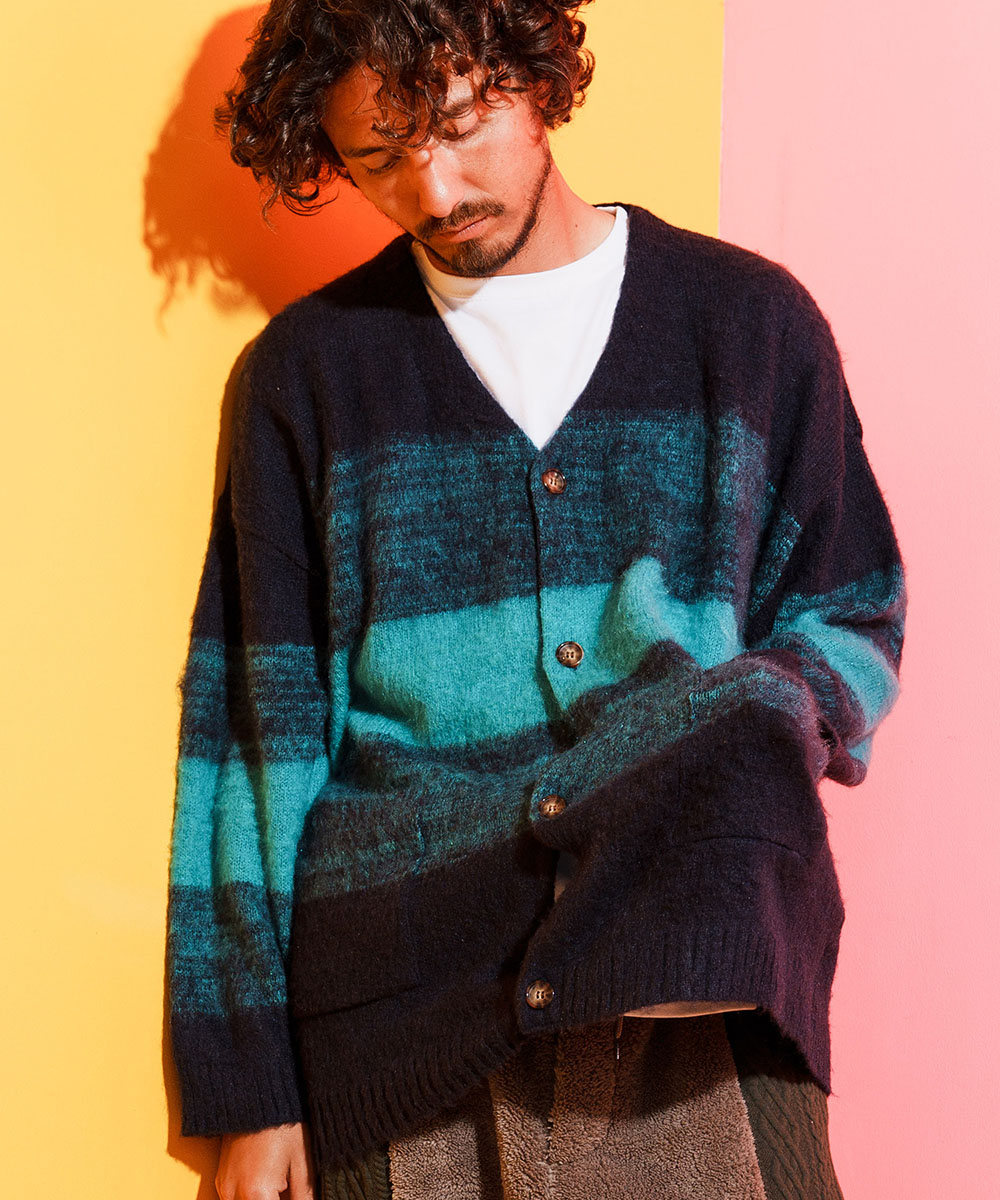 ANGENEHM(アンゲネーム)】Gradation Loose Knit Cardigan (MADE