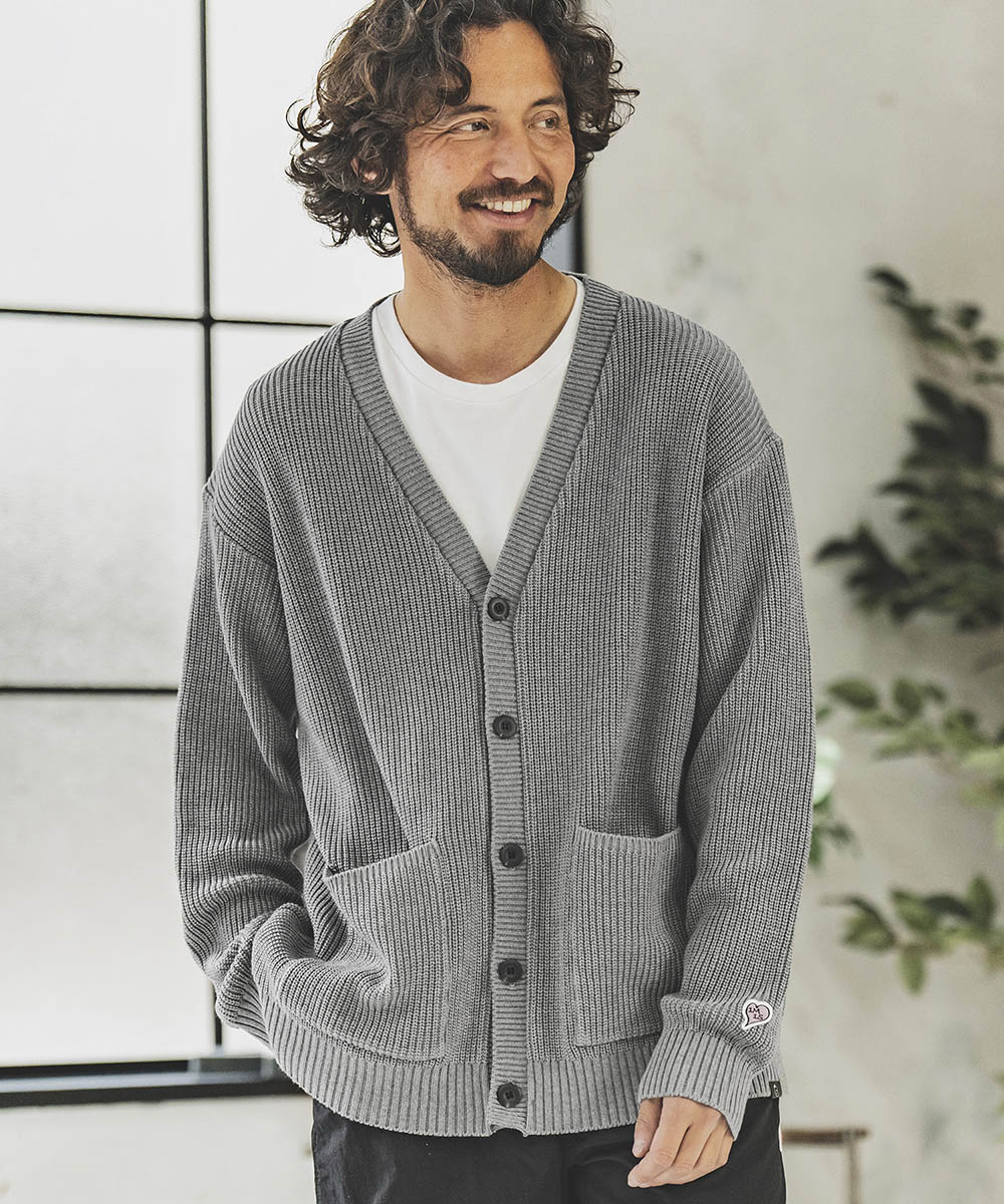 mcg3207-V-neck knit cardigan with heart カーディガン-