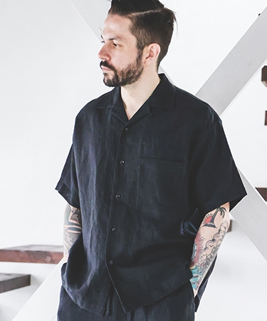 【美品】MR. OLIVE 半袖シャツ Lサイズ MR.OLIVE 【MROLIVE(ミスターオリーブ)】FRENCH LINEN WASHABLE