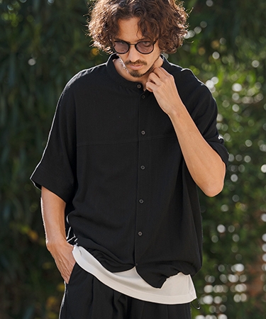 CAMBIO（カンビオ） 【】 Linen Rayon Dolman Sleeve Short Sleeve