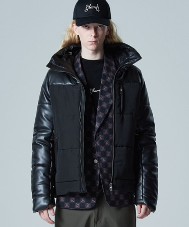 glamb / ジャケット/L/ポリエステル/BLK/GB0424/JKT11 glamb（グラム） 【】Combination Padded Jacket コンビネーションパ