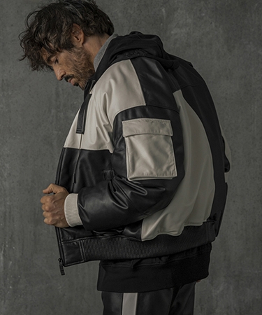 【C DIEM(カルペディエム)】Oversize Leather MA-1 レザージャケット(MSO-25102)の画像