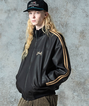 【glamb(グラム)】Synth Leather Track Jacket シンセレザートラックジャケット(GB0325-JKT10)の画像
