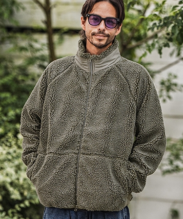 CAMBIO（カンビオ） 【】Vintage Like Boa Fleece Zip Jacket ボア 