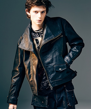 【glamb(グラム)】High Neck Leather Jacket ハイネックレザージャケット(GB0425-JKT01)の画像