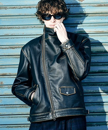 【glamb(グラム)】High Neck Leather Jacket ハイネックレザージャケット(GB0425-JKT01)の画像