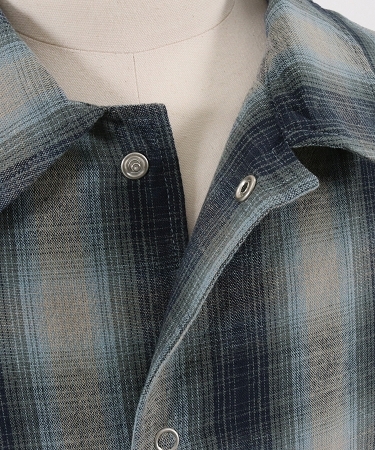 CAMBIO(カンビオ)】Cotton Linen Ombre Check Coach Jacket ジャケット
