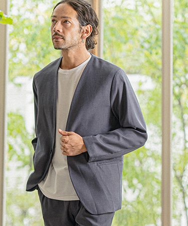 CAMBIO（カンビオ） 【】ストレッチノーカラージャケット : CAMBIO