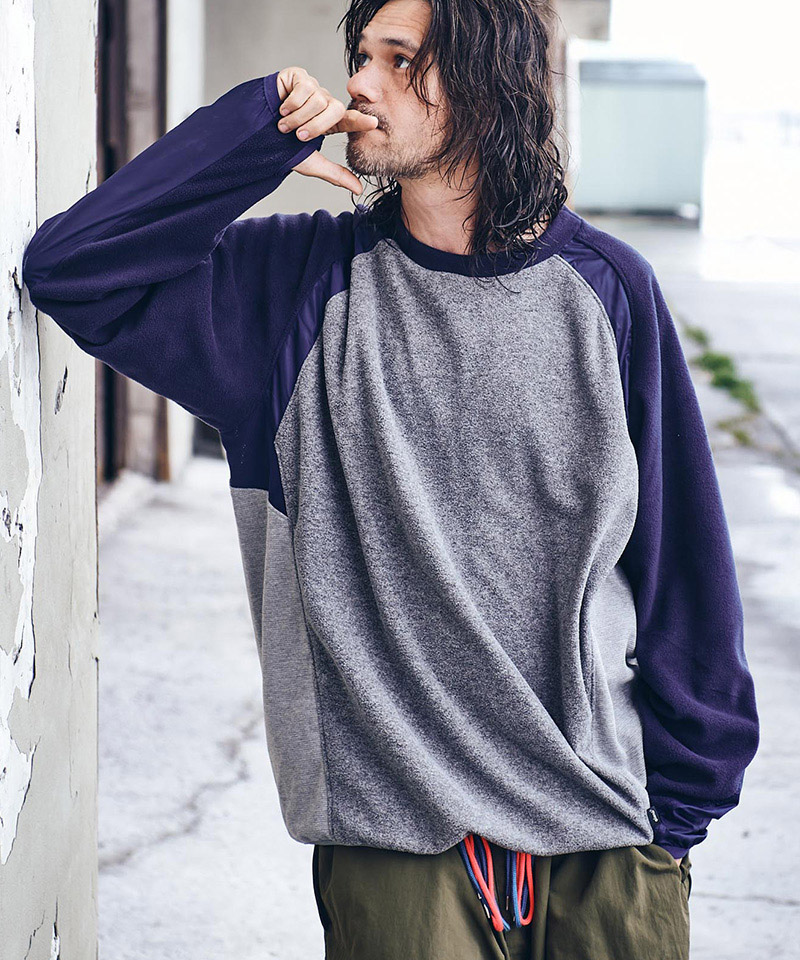 glamb グラム　フェイクレイヤードフリースカットソー　Mサイズ 　未使用品 glamb 【glamb(グラム)】Combination Raglan Fleece CS