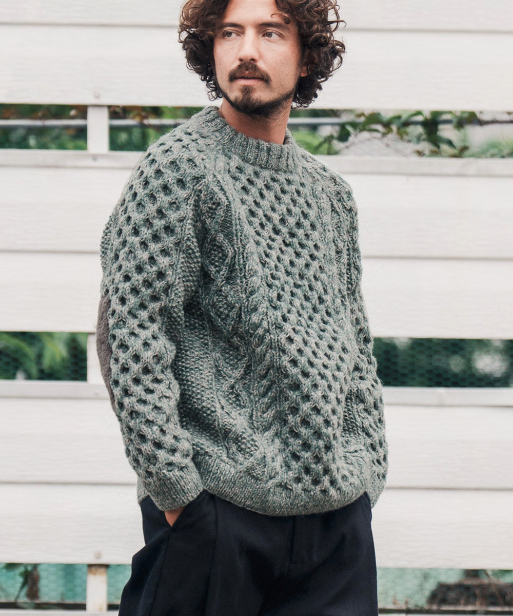 CAMBIO(カンビオ)】【HIMALAYAN CLIMBERS HAND-KNIT別注】手編みクルー