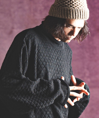 【GLIMCLAP(グリムクラップ)】Oversized loose neck popcorn sweater ルーズネックニット(17-169-gla-ce)