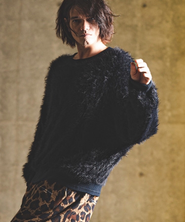 【GLIMCLAP(グリムクラップ)】Feather yarn pullover フェザーニット(17-178-gla-ce)