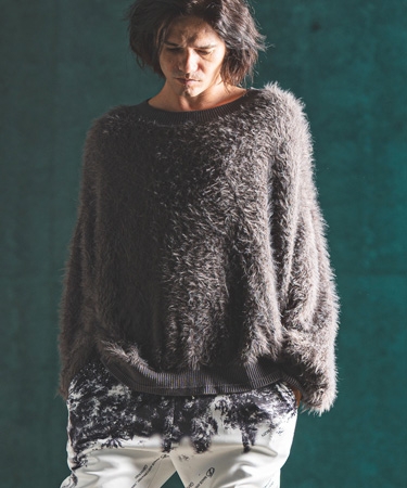 【GLIMCLAP(グリムクラップ)】Feather yarn pullover フェザーニット(17-178-gla-ce)