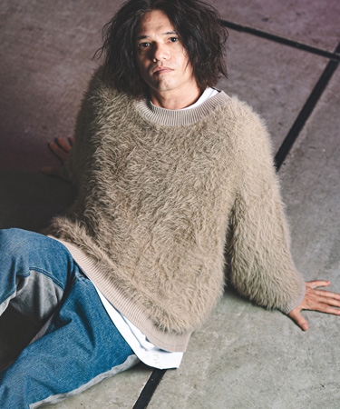 【GLIMCLAP(グリムクラップ)】Feather yarn pullover フェザーニット(17-178-gla-ce)