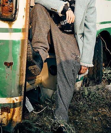 glamb（グラム） 【】Out of Society Tweed Slacks アウトオブ