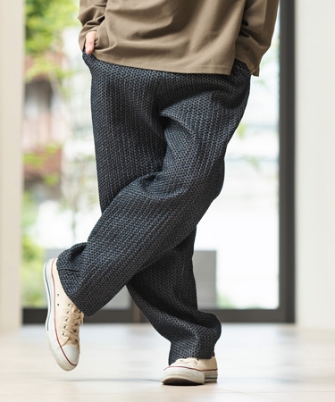 【CAMBIO(カンビオ)】Accordion Jacquard Denim Wide Straight Pants ワイドストレートパンツ(A35324cmb)の画像