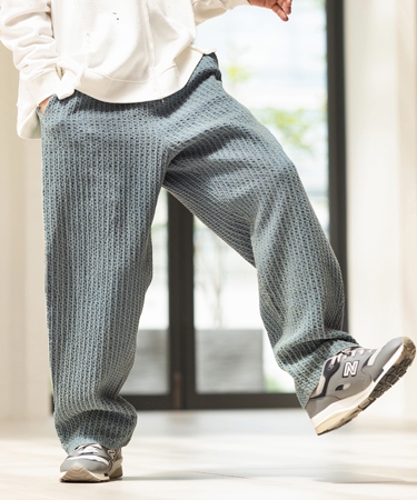 【CAMBIO(カンビオ)】Accordion Jacquard Denim Wide Straight Pants ワイドストレートパンツ(A35324cmb)の画像