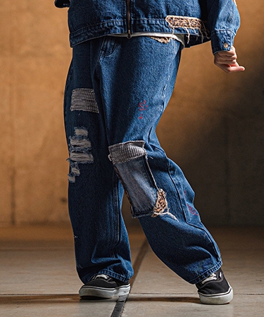 GLIMCLAP 【GLIMCLAP(グリムクラップ)】Distressed denim pants デニム 