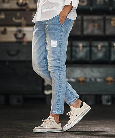 wjk reluxe 【wjk reluxe】tight knit denim tapered easy pants デニムイージーパンツ ...
