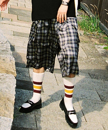 【EFFECTEN(エフェクテン)】 Distorted check wide cargo short pants ワイドカーゴショートパンツ(efite-02) | EFFECTEN | 02