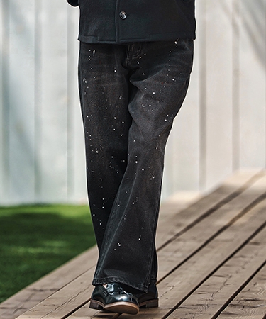 CAMBIO（カンビオ） 【】 Paint Splash Denim Wide Straight Pants