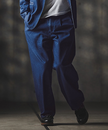 Gla cf glimclap ヘア バンド GLIMCLAP グリムクラップ Denim wide-leg trousers-Distressed for a vintage look- デ