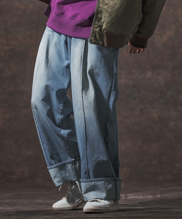 【Jih Nunc(ジーヌンク)】11.5ozデニムロールアップ加工ワイドパンツ(JIH-R1136) | Jih Nunc | 02