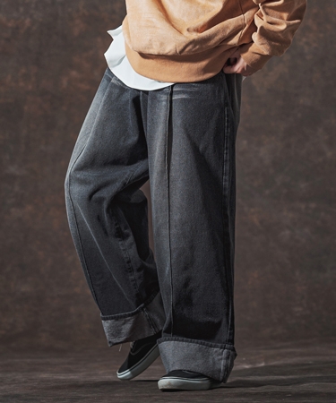 【Jih Nunc(ジーヌンク)】11.5ozデニムロールアップ加工ワイドパンツ(JIH-R1136) | Jih Nunc | 03
