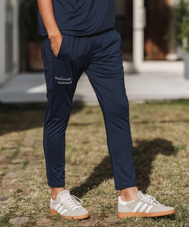 【1minute 1second(ワンミニットワンセカンド)】heart embroidery high stretch fabric pants イージーパンツ(1M26H070)