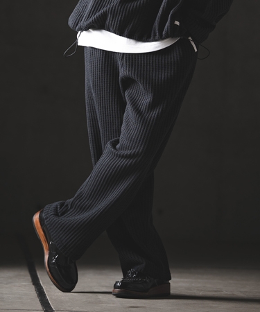 【GLIMCLAP(グリムクラップ)】Big Waffle Wide Straight Pants ワイドストレートパンツ(201-020-gls-cg) | GLIMCLAP | 01
