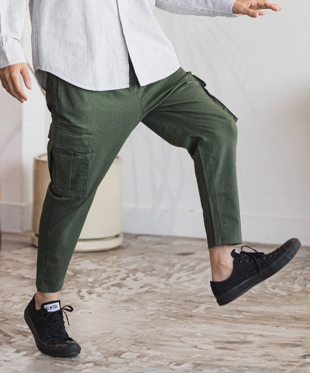 CAMBIO(カンビオ)】Stretch Twill Soft Surrouel Tapered Cargo Pants