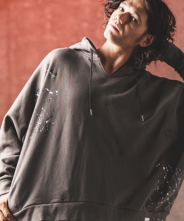 【GLIMCLAP(グリムクラップ)】Used processing oversized sweat hoodie パーカー(17-130-gla-ce) | GLIMCLAP | 03