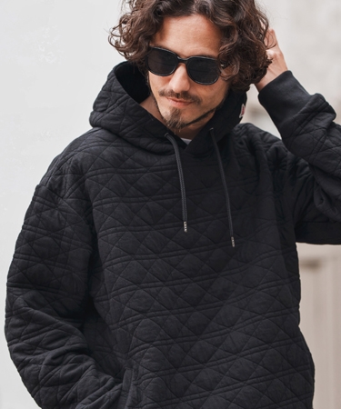 【1minute 1second(ワンミニットワンセカンド)】quilted side zip hoody with heart patch サイドジップパーカー(1M25A120) | 1minute 1second | 02