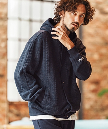 【felkod(フィルコッド)】Cable Knit Like Jacquard Knit sew Parka パーカー(F26S040) | felkod | 02