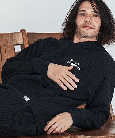 【No Rain No Rainbow(ノーレインノーレインボー)】waffle knit hoodie パーカー(NR26S-01) | No Rain No Rainbow | 03