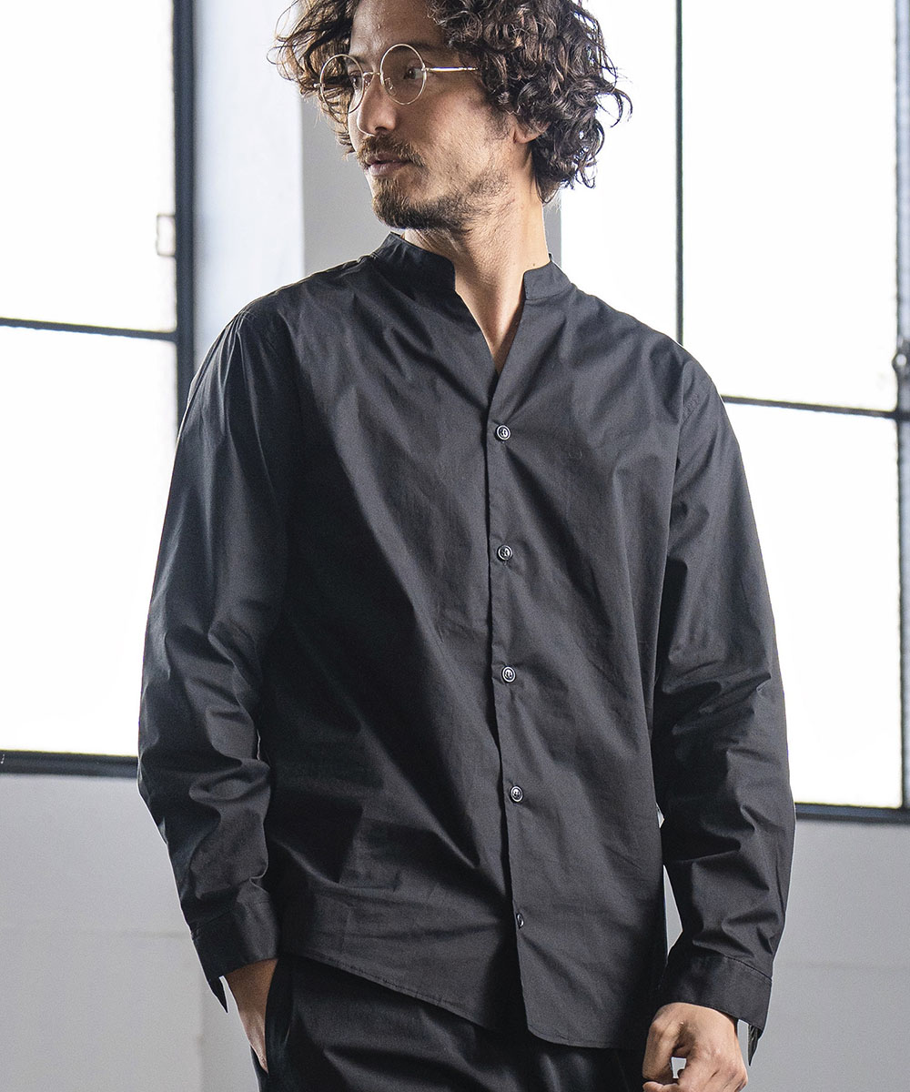 Magine(マージン)】 STRETCH BAND COLLAR SKIPPER SHIRTS バンドカラー