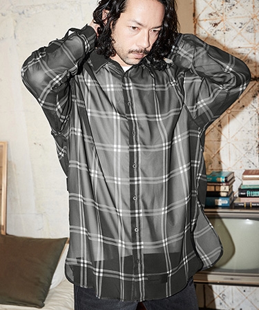 ADAM PATEK(アダムパテック)】 sheer check shirt シャツ(AP2315015