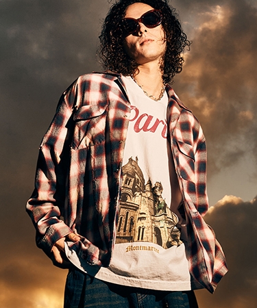 【glamb(グラム)】Damage Check Shirt ダメージアンドパールシャツ(GB0125-SH09)の画像