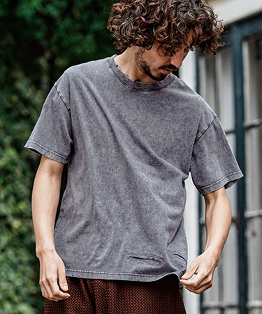 【CAMBIO(カンビオ)】Pigment dye Distressed Short Sleeve Cut sew Tシャツ(S601126cmb) | CAMBIO | 02