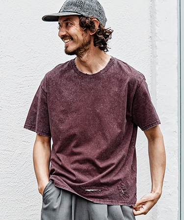 【CAMBIO(カンビオ)】Pigment dye Distressed Short Sleeve Cut sew Tシャツ(S601126cmb) | CAMBIO | 03