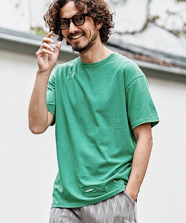 【CAMBIO(カンビオ)】Pigment dye Distressed Short Sleeve Cut sew Tシャツ(S601126cmb) | CAMBIO | 04