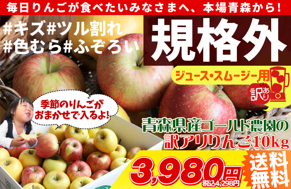 大特価限定セール数量限定 青森県産摘果りんご 大きめ津軽MIX 5kg 通販