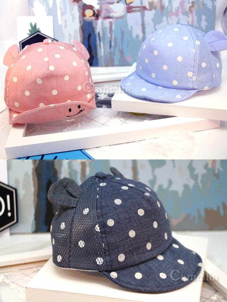 楽天市場】日除け付ベビーキャップ 帽子 赤ちゃん 46cm 48cm