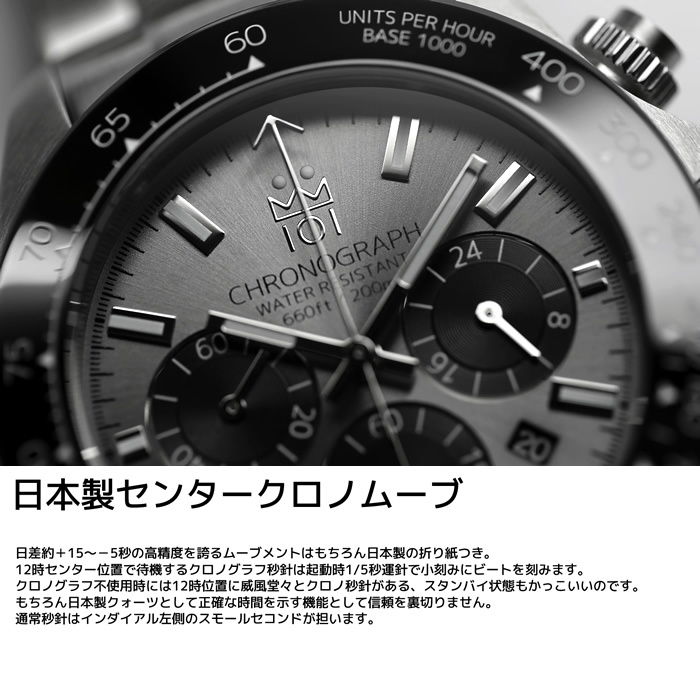 HYAKUICHI ヒャクイチ 101 ダイバーズウォッチ 腕時計 メンズ クロノ 