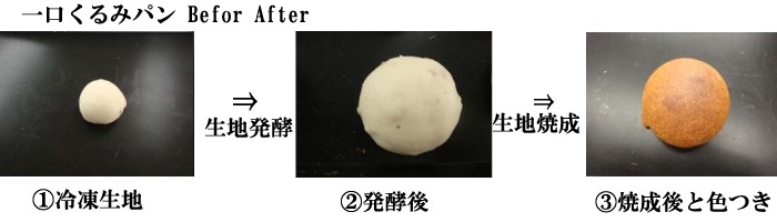 一口くるみパン Before After